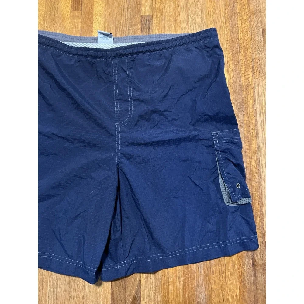 Old Navy Men Medium Solid Navy Blue Mesh‎ Lined Swimwear Board Trunk Shorts